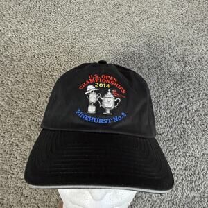 U.S. Open Hat Cap Strap Back Mens One Size Black 2014 Pinehurst USGA Golf